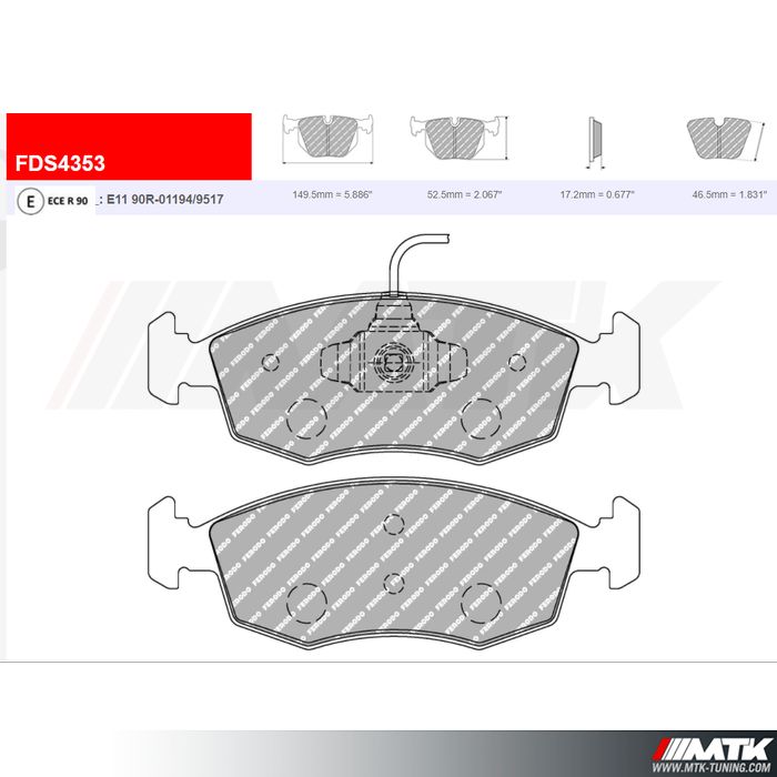 Plaquettes Ferodo DS Performance FDS4353 - Abarth