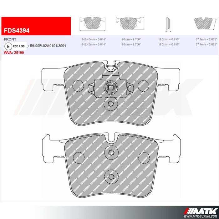 Plaquettes Ferodo DS Performance FDS4394 - BMW