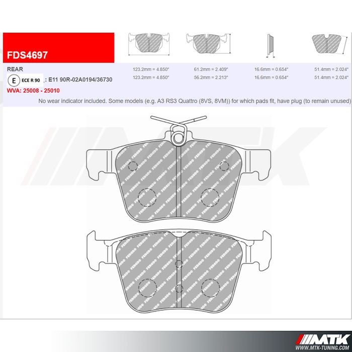 Plaquettes Ferodo DS Performance FDS4697 - Skoda