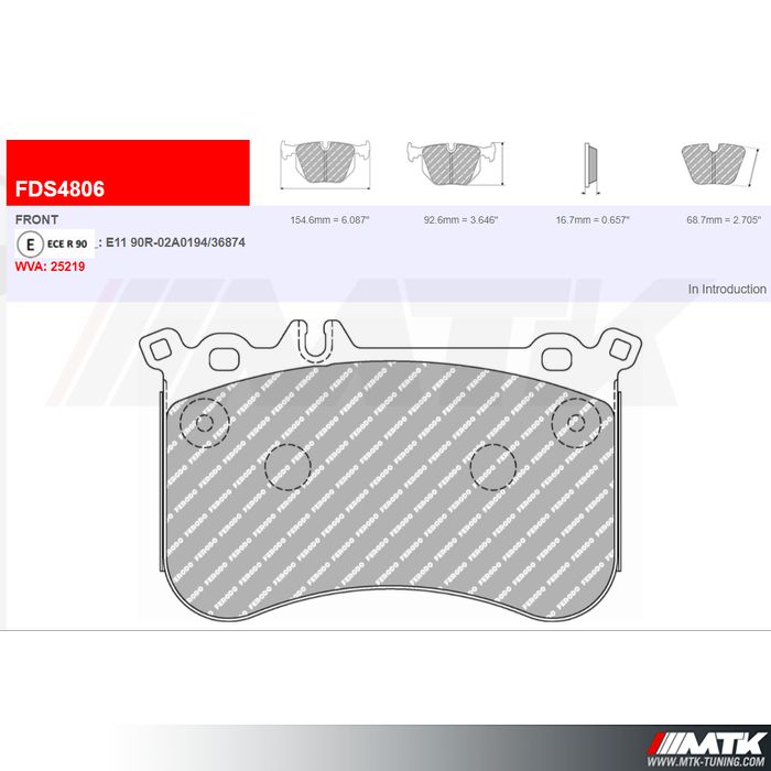 Plaquettes Ferodo DS Performance FDS4806  MERCEDES