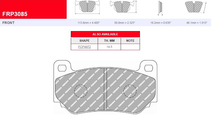 Plaquettes Ferodo DS 2500 FRP3085H - LOTUS