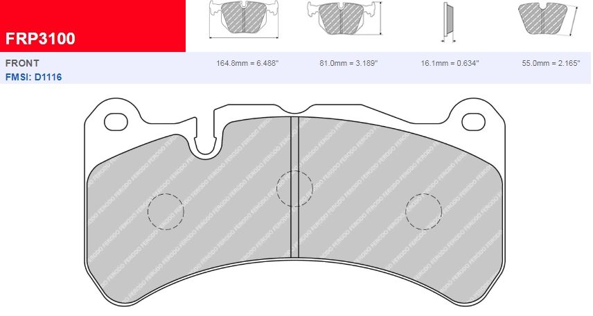 Plaquettes Ferodo DS 2500 FRP3100H