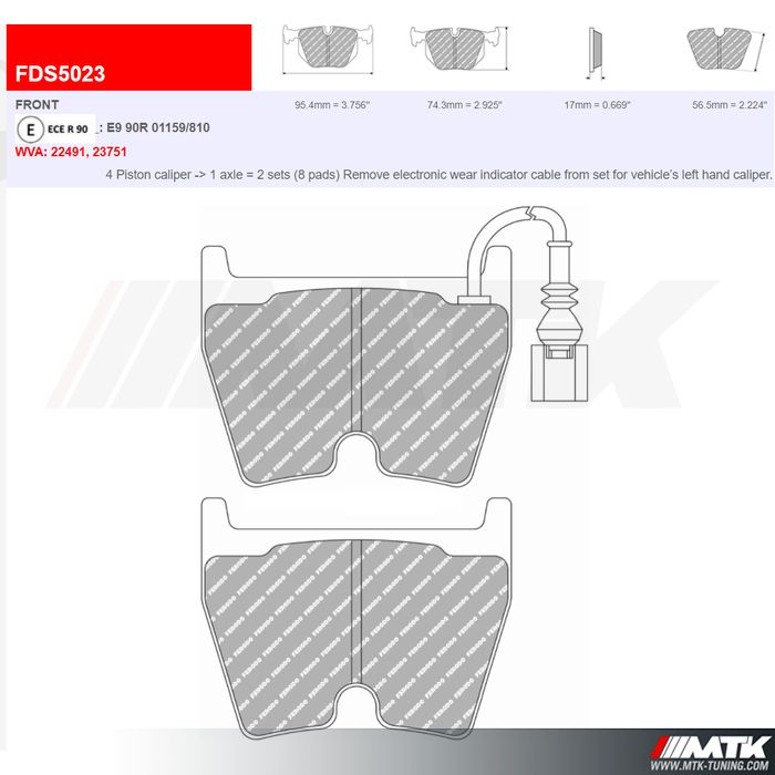 Plaquettes de frein Ferodo DS Performance FDS5023