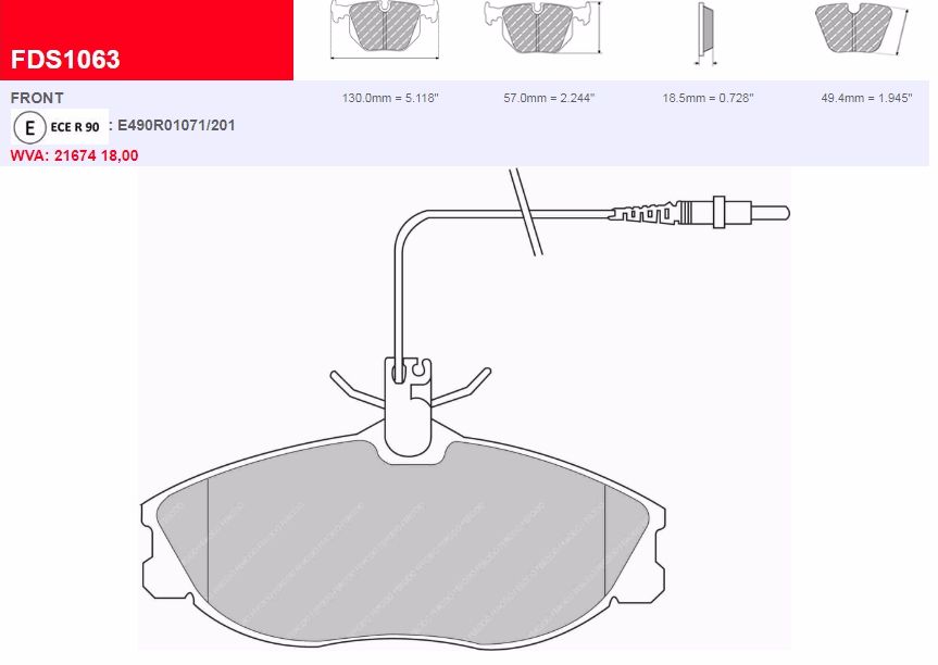 Plaquettes Ferodo DS 2500 FCP1063H - Citroen