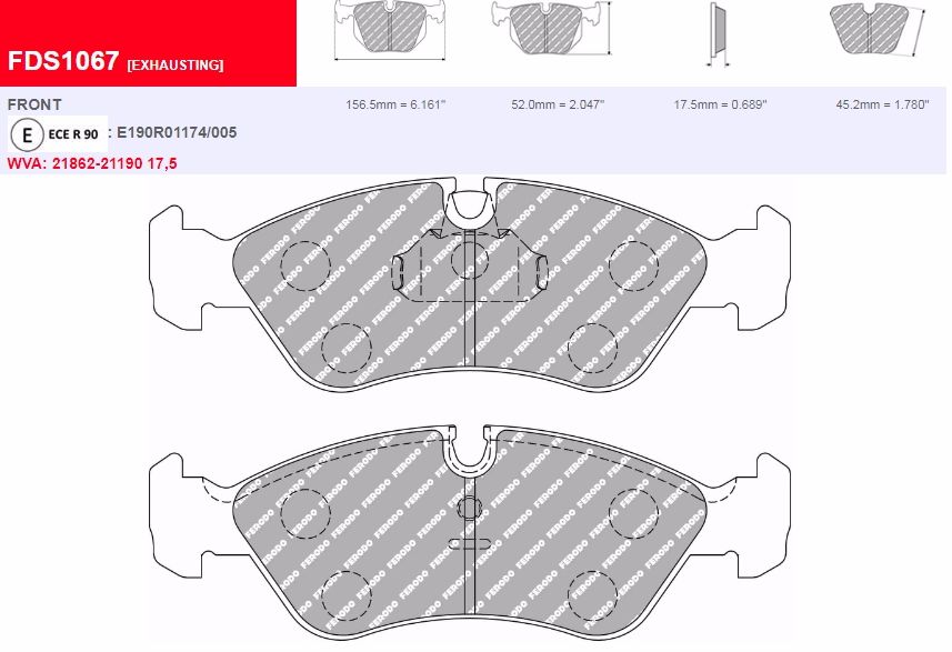 Plaquettes Ferodo DS Performance FDS1067 - OPEL