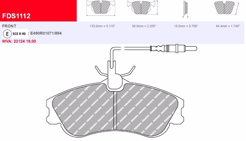 Plaquettes Ferodo DS Performance FDS1112 - PEUGEOT