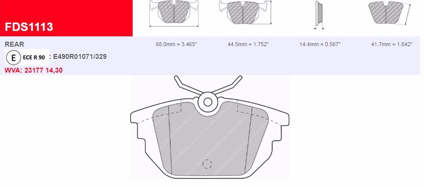 Plaquettes Ferodo DS Performance FDS1113 - FIAT