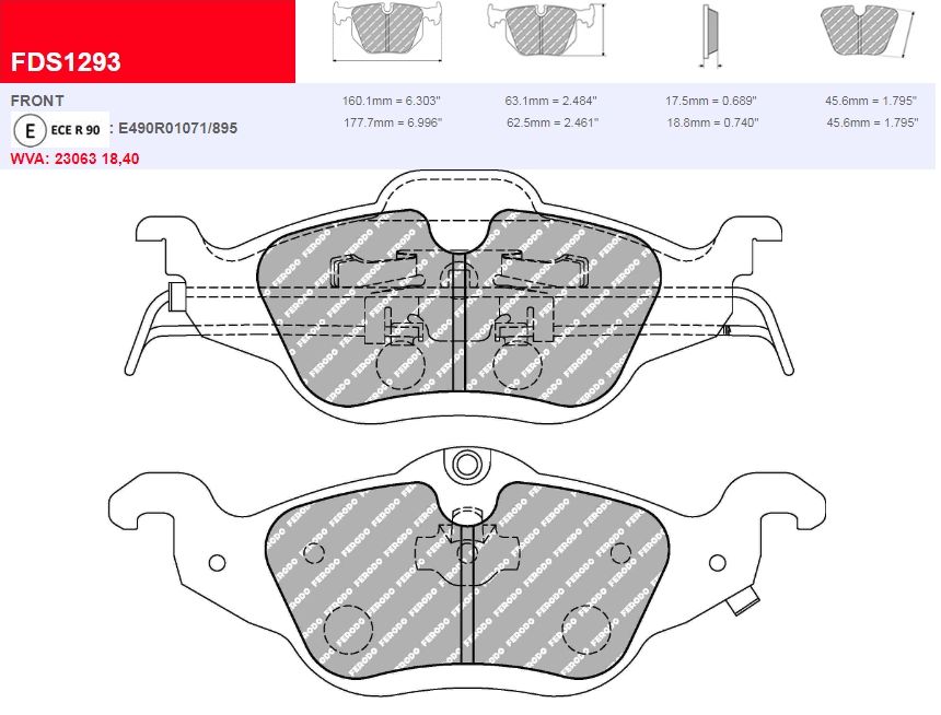 Plaquettes Ferodo DS Performance FDS1293 - OPEL