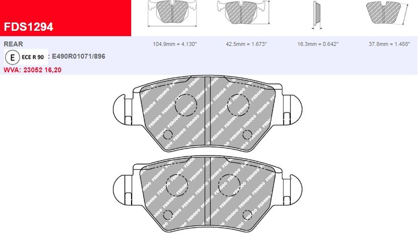 Plaquettes Ferodo DS Performance FDS1294 - OPEL