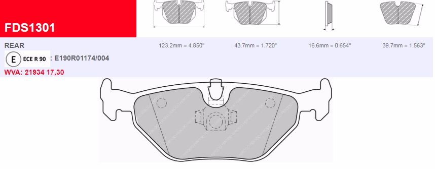 Plaquettes Ferodo DS Performance FDS1301 - BMW