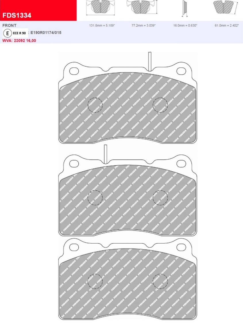 Plaquettes Ferodo DS 3000 FCP1334R - MITSUBISHI