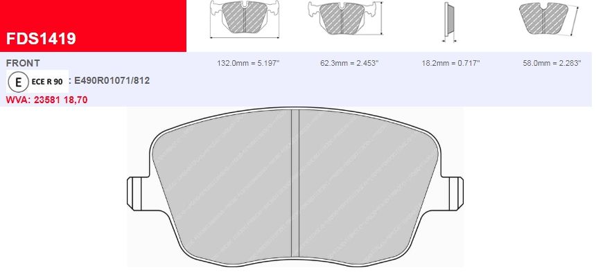 Plaquettes Ferodo DS 2500 FCP1419H - SEAT