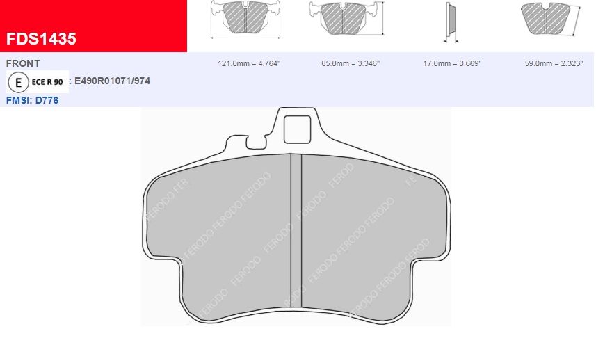 Plaquettes Ferodo DS Performance FDS1435 - PORSCHE