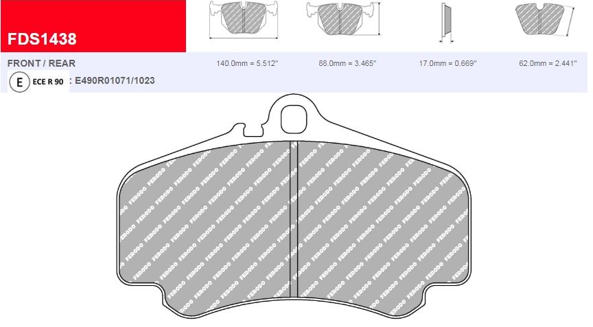 Plaquettes Ferodo DS Performance FDS1438 - PORSCHE