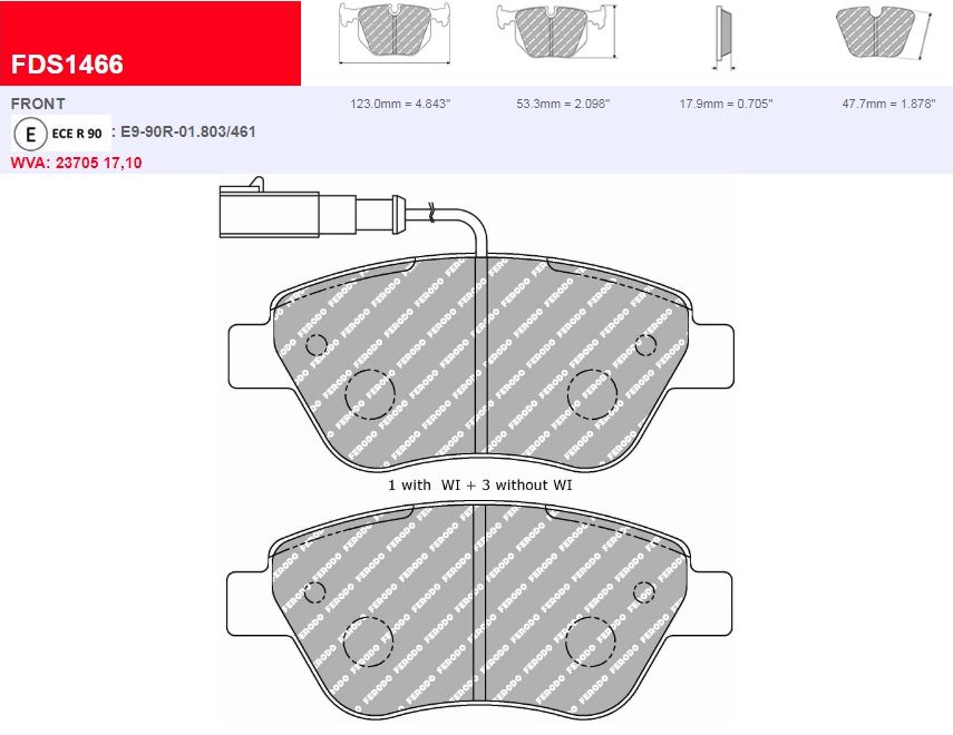 Plaquettes Ferodo DS Performance FDS1466 - FIAT