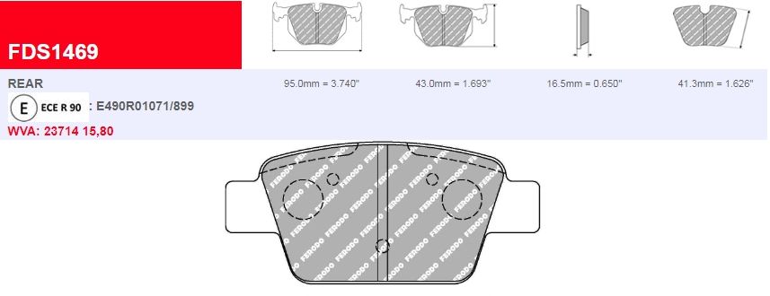 Plaquettes Ferodo DS 3000 FCP1469R - ALFA ROMEO