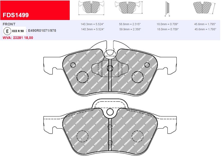 Plaquettes Ferodo DS 3000 FCP1499R