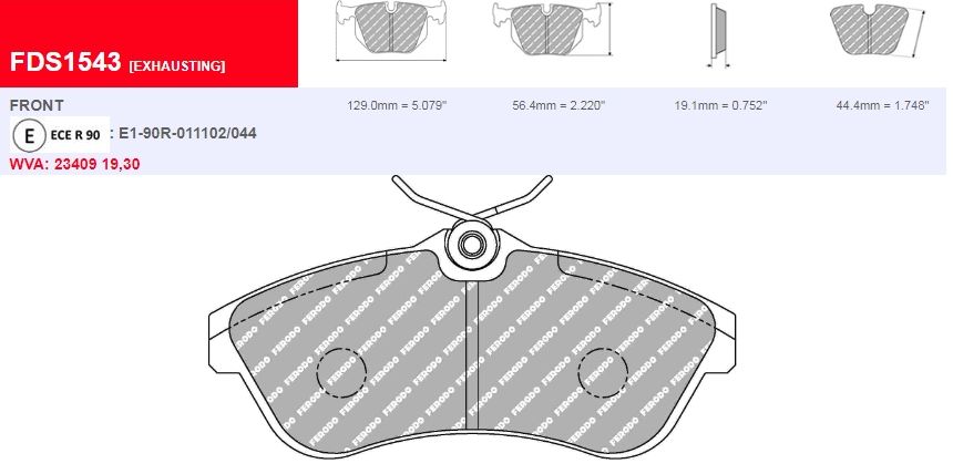 Plaquettes Ferodo DS Performance FDS1543 - CITROEN