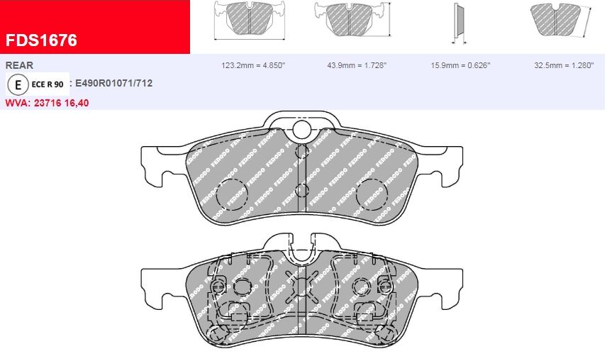 Plaquettes Ferodo DS Performance FDS1676 - MINI