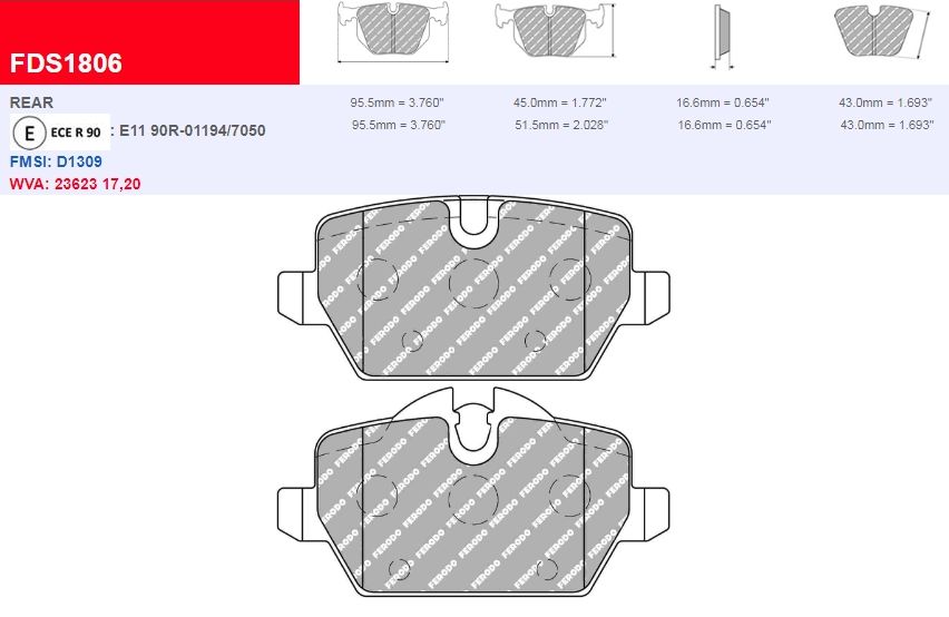 Plaquettes Ferodo DS 2500 FCP1806H - Mini