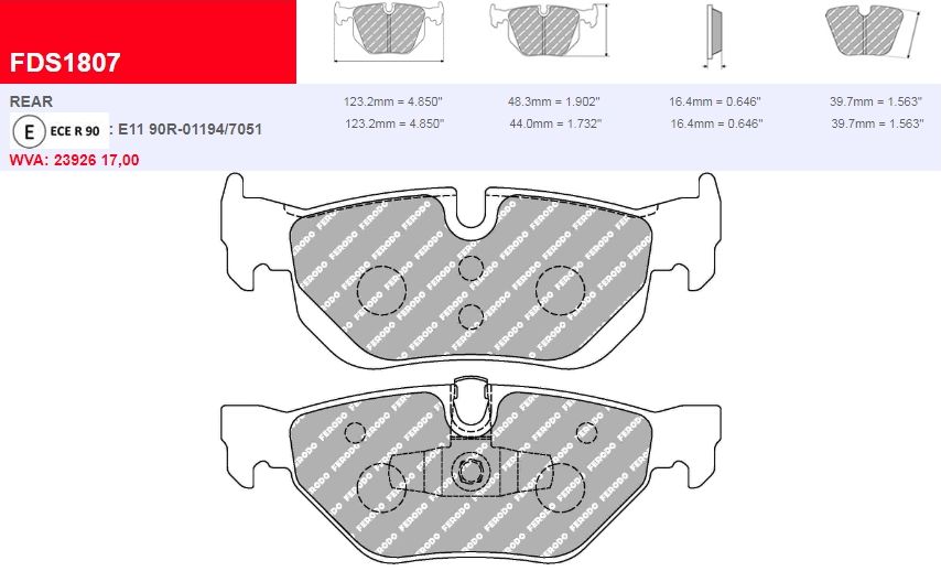 Plaquettes Ferodo DS Performance FDS1807 - BMW