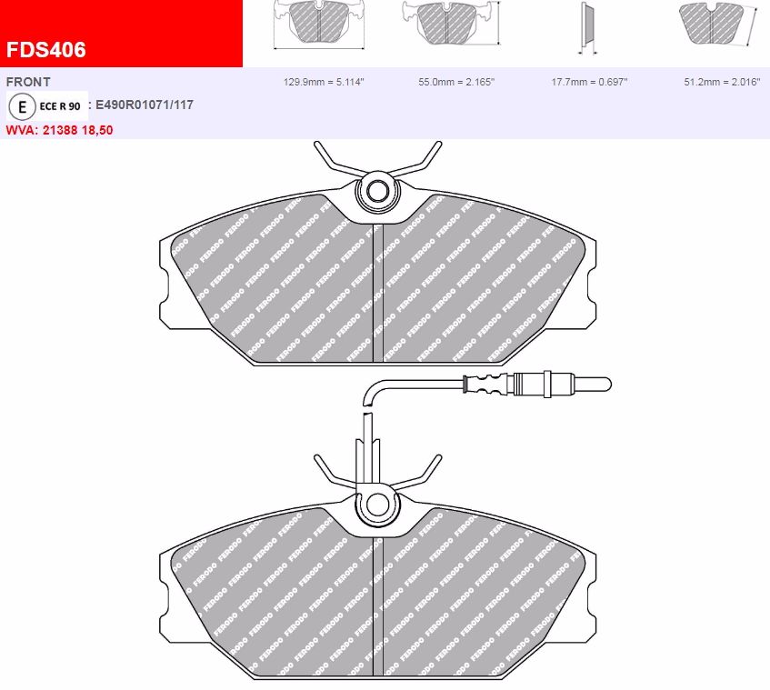 Plaquettes Ferodo DS Performance FDS406 - RENAULT