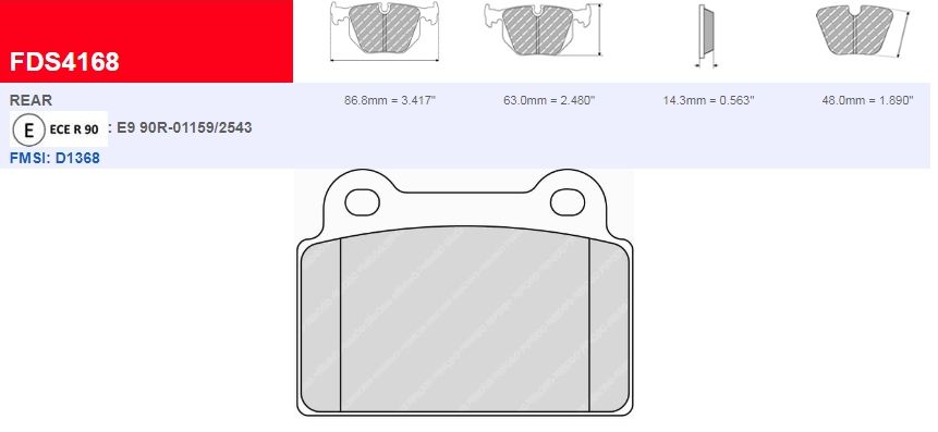 Plaquettes Ferodo DS Performance FDS4168 - MITSUBISHI