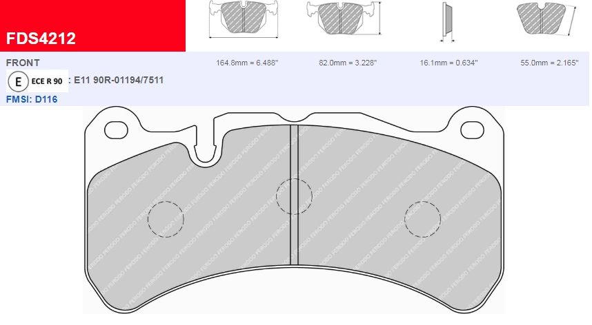 Plaquettes Ferodo DS Performance FDS4212