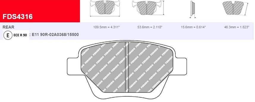 Plaquettes Ferodo DS Performance FDS4316 - SKODA