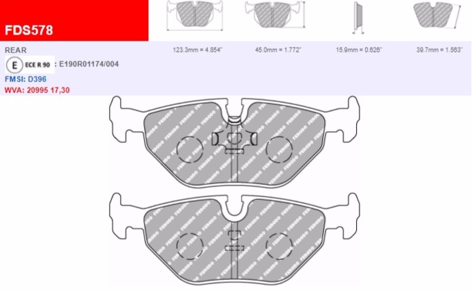 Plaquettes Ferodo DS 3000 FCP578R - BMW