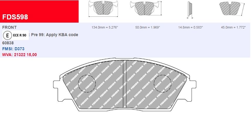 Plaquettes Ferodo DS Performance FDS598 - HONDA