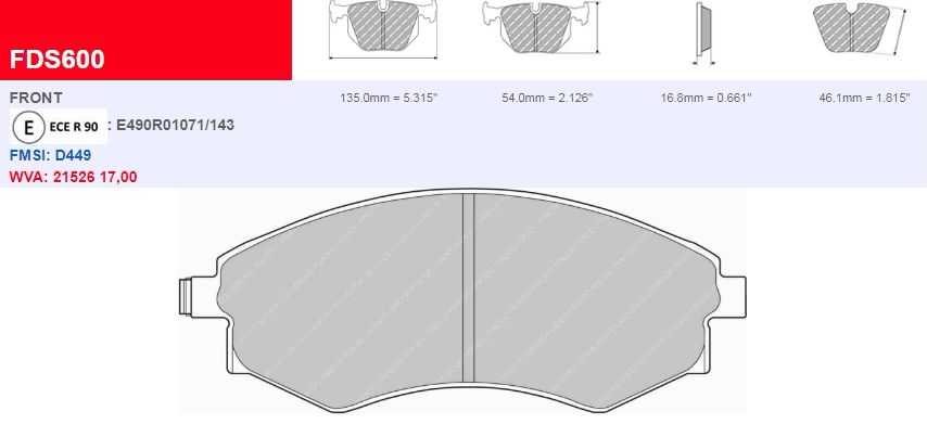 Plaquettes Ferodo DS Performance FDS600 - NISSAN