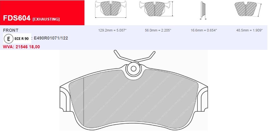 Plaquettes Ferodo DS Performance FDS604 - NISSAN