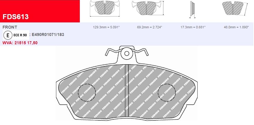 Plaquettes Ferodo DS 3000 FCP613R - HONDA