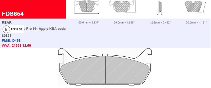 Plaquettes Ferodo DS Performance FDS654 - MAZDA