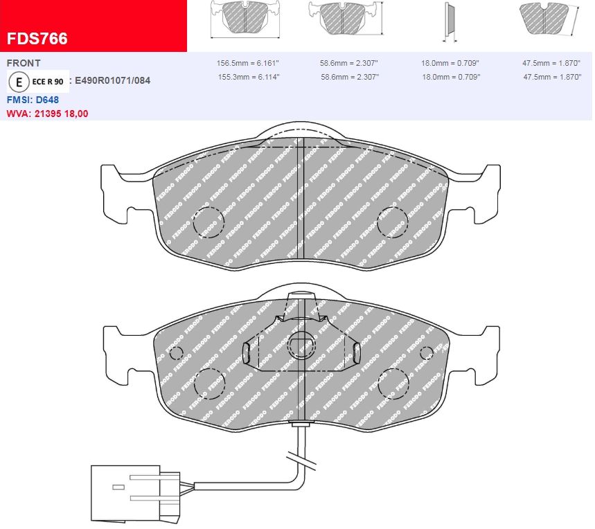 Plaquettes Ferodo DS Performance FDS766 - FORD