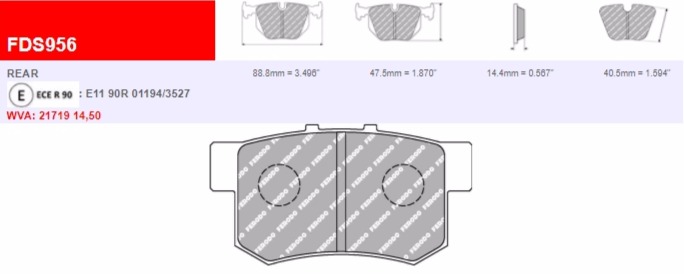 Plaquettes Ferodo DS 2500 FCP956H - MG