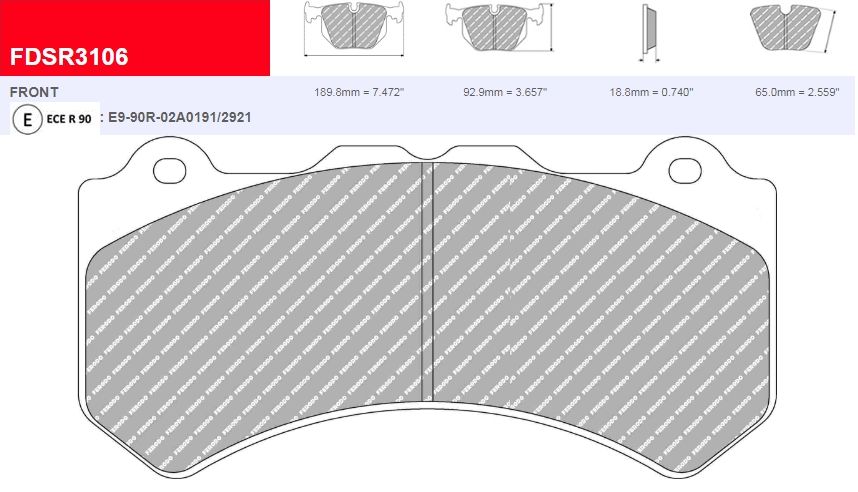 Plaquettes Ferodo DS 2500 FRP3106H - NISSAN