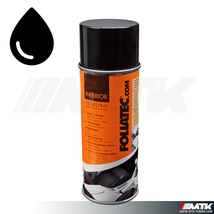 Peinture Foliatec Noir Brillant pour simili cuir et plastiques auto