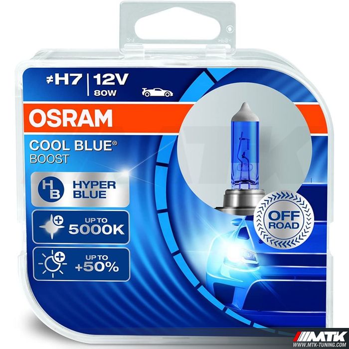 2 ampoules H7 Osram Cool Blue Boost 5500 kelvin