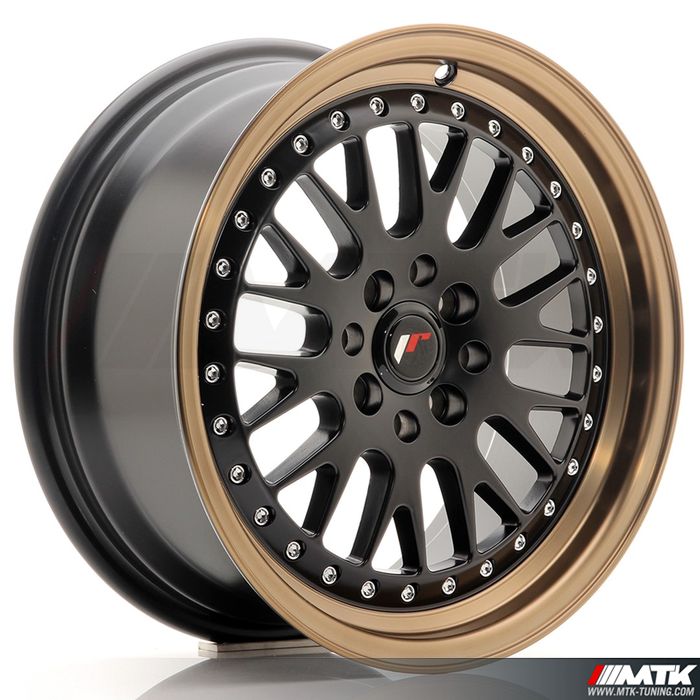 Japan Racing JR10 Noir Mat rebord bronze 16x7 ET30