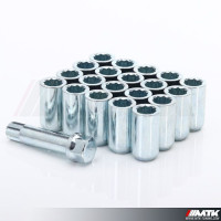 Pack de 20 écrous étoile + clé 12x150