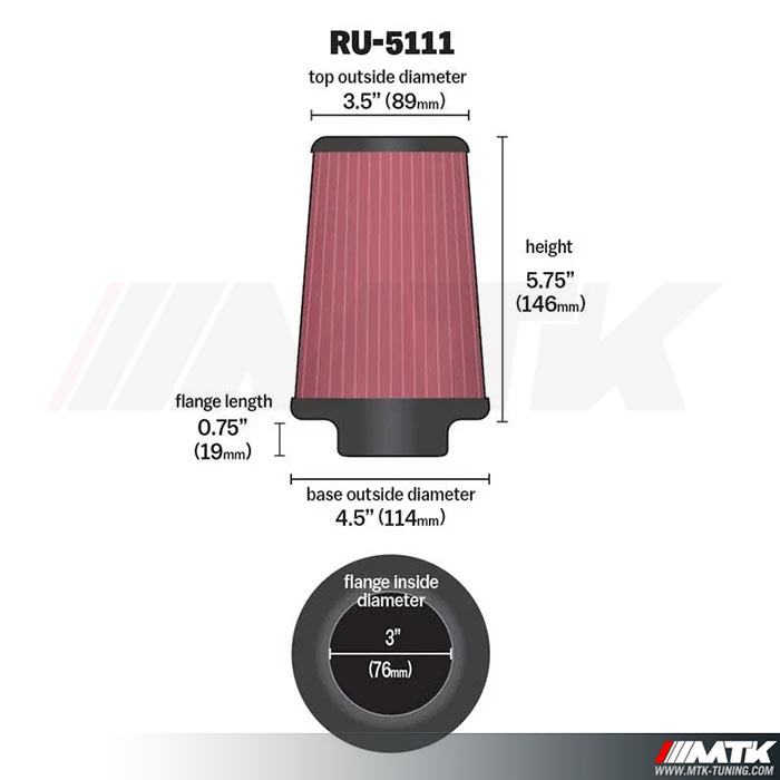 Kit d'admission universel KN RU-5111