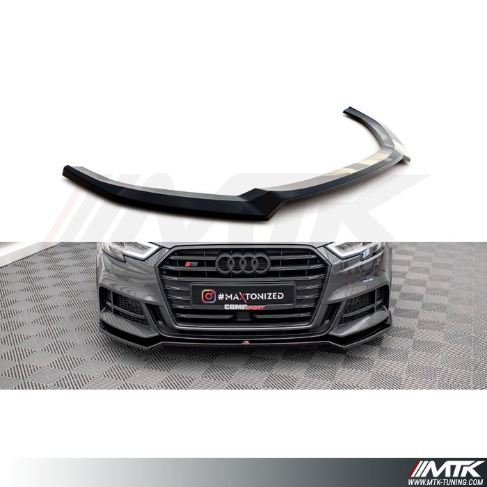 Becquet Avant Pour Audi A3 S3 8V 2017-2020 - Kit ABS Style Sport - Protection Et Décoration Pare-chocs Avant