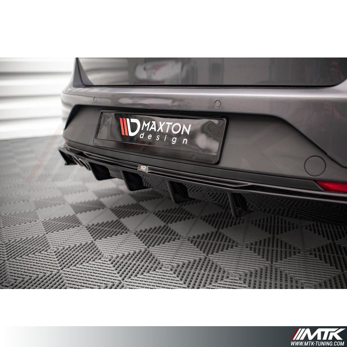 Diffuseur Pare-Chocs Arrière Noir Brillant – Compatible Seat Leon 5F HB FR Facelift 2017-2020 – Look Sportif Et Agressif