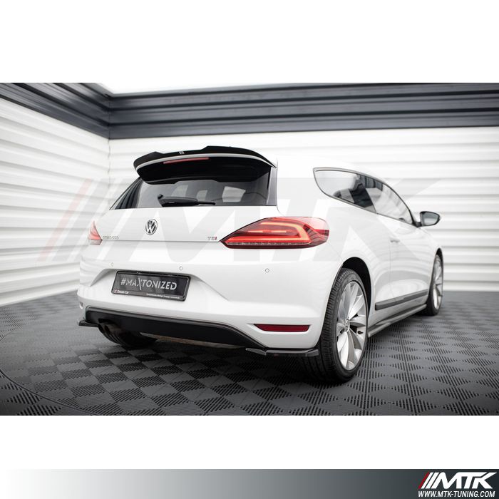 Lame De Pare-chocs Arrière Maxton Design Pour VW Scirocco MK.3 R Facelift - Noir Brillant