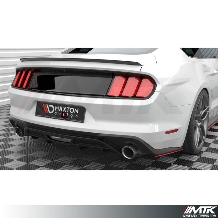 Diffuseur Pare-Chocs Arrière Pour Ford Mustang MK6.5 2018-2023 - Noir ABS, Style Sportif - 4