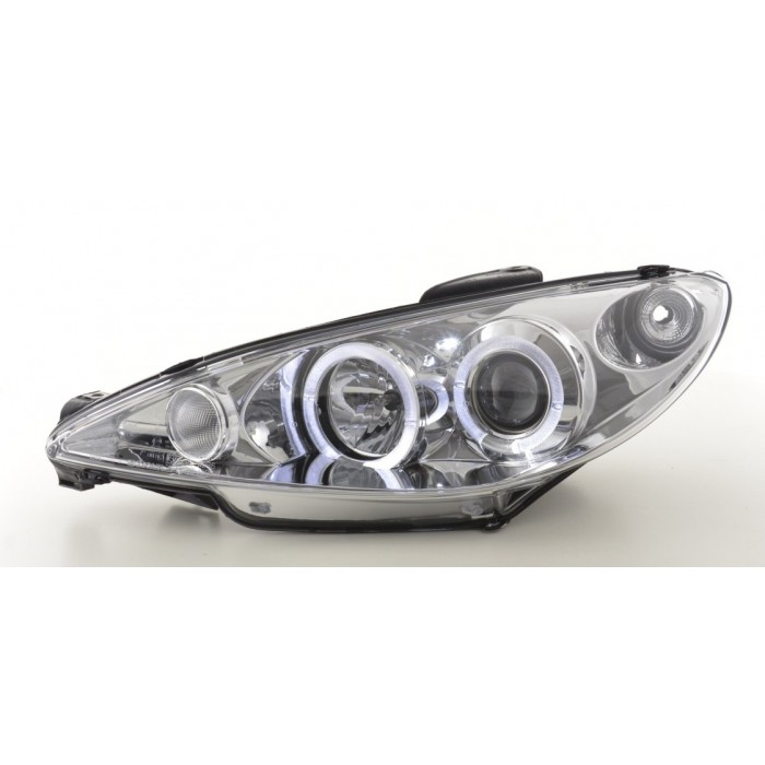Phares tuning led phare voiture angel eyes Peugeot 206