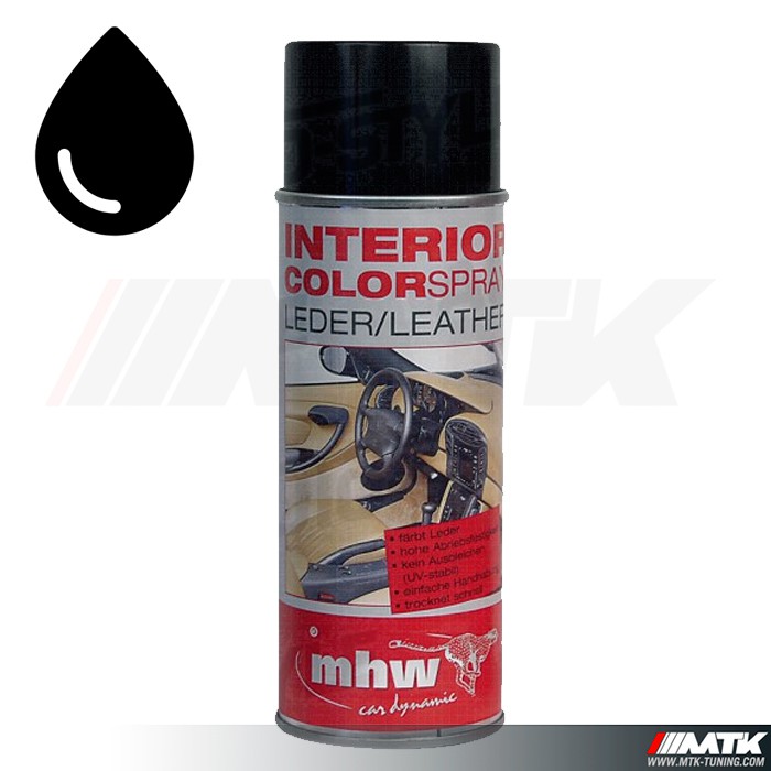Peinture MHW pour cuir véritable noir en aérosol 400 ml Peinture MHW pour cuir véritable noir en aérosol 400 ml