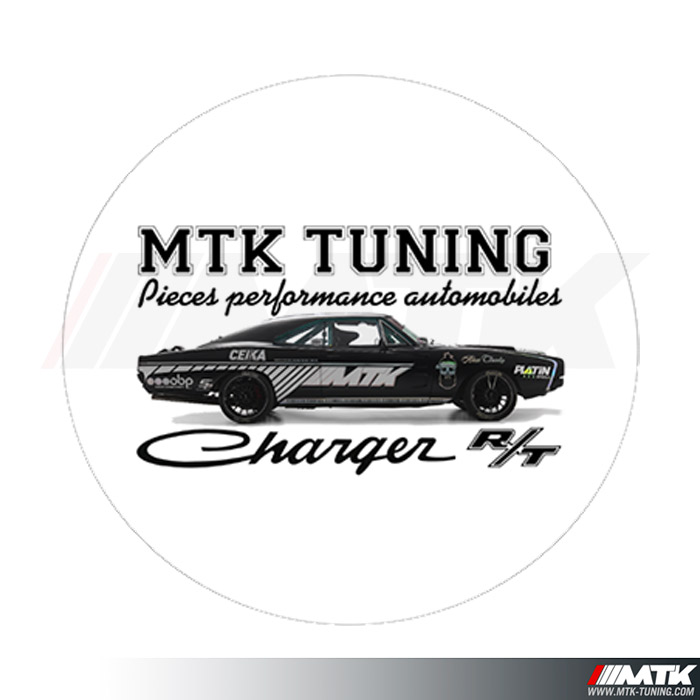 Sticker Brillant Rond - Dodge Charger 68'
